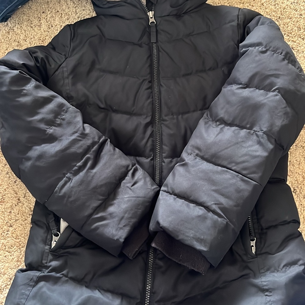 Lands End Black Puffer Jacket girls size L